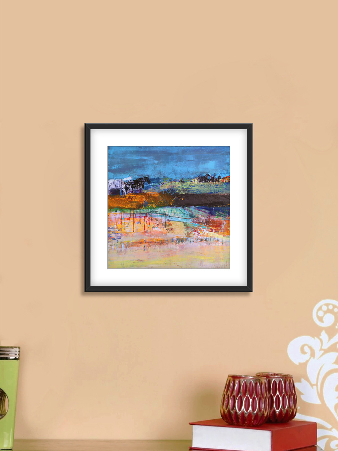 999Store Blue Canvas Wall Living Room Square Potrait Paintings Wall Art -13.78 x 13.78In