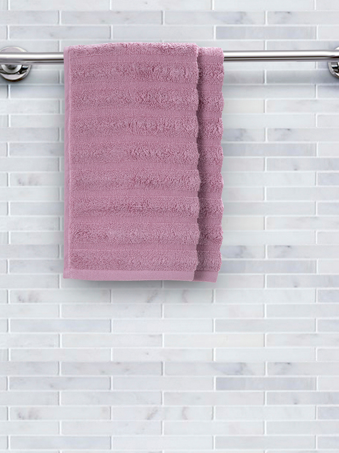 MASPAR Set of 2 Purple Solid Casper 550GSM Cotton Hand Towels