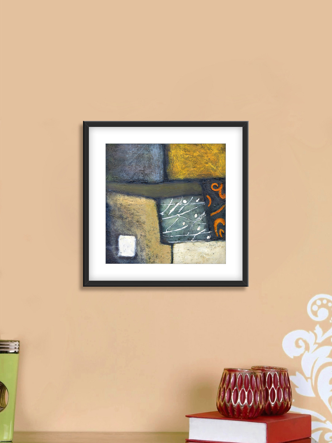 999Store Grey Canvas Wall Living Room Square Potrait Paintings Wall Art -13.78 x 13.78In