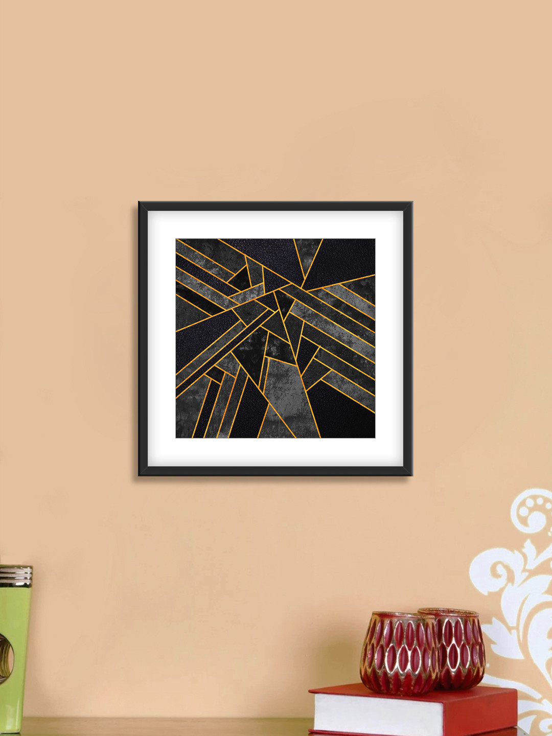 999Store Black Canvas Wall Home Office Square Potrait Paintings Wall Art -13.78 x 13.78In