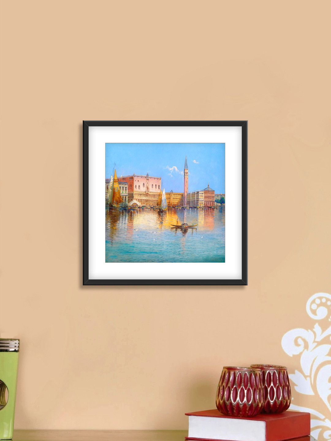 999Store Modern City Poster Canvas Wall Square Paintings Wall Art - 13.7 x 13.7 In