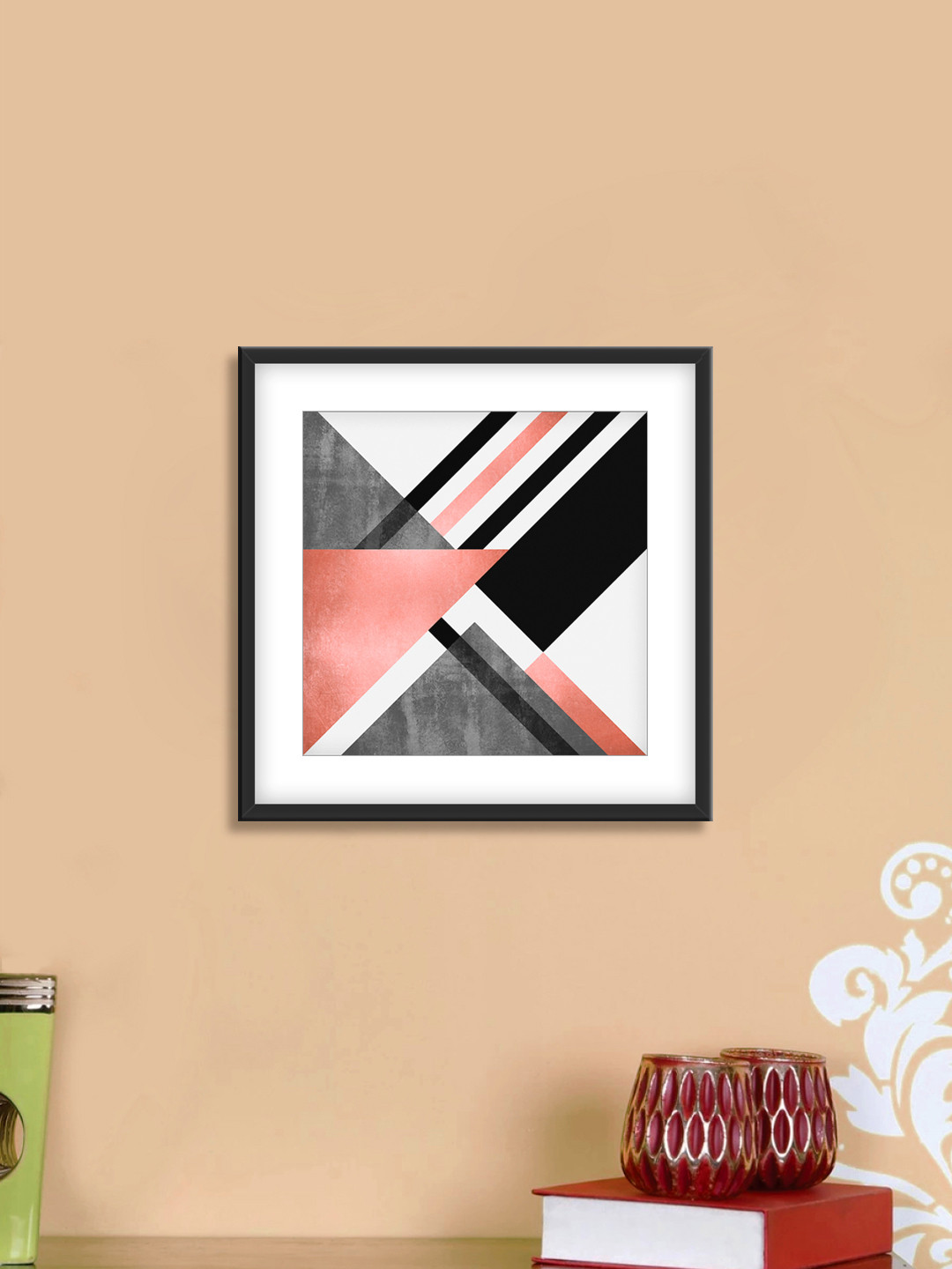 999Store Grey & Black Abstract Cotton Canvas Digitally Printed Wall Art