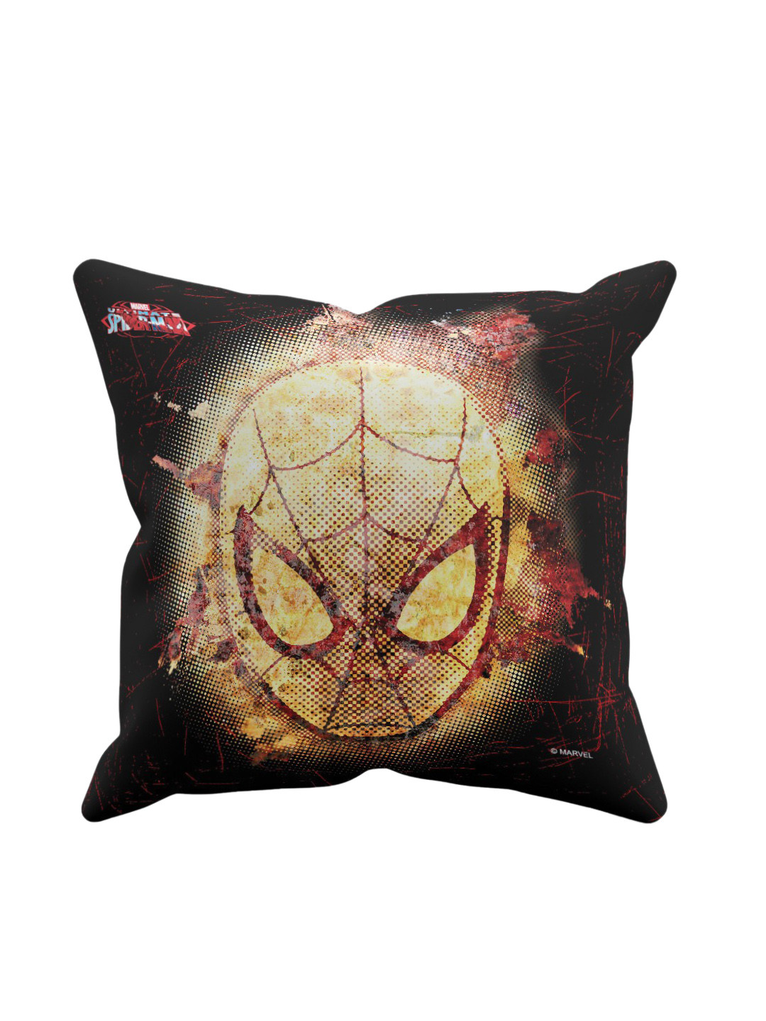 Marvel Black & Beige Spider Man Single Square Cushion Cover