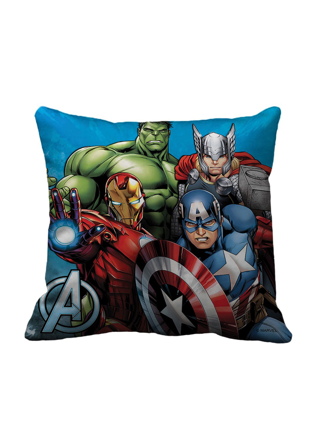 Marvel Cartoon Characters Polyester Washable Patchwork Square Cushion Cover -16x16In
