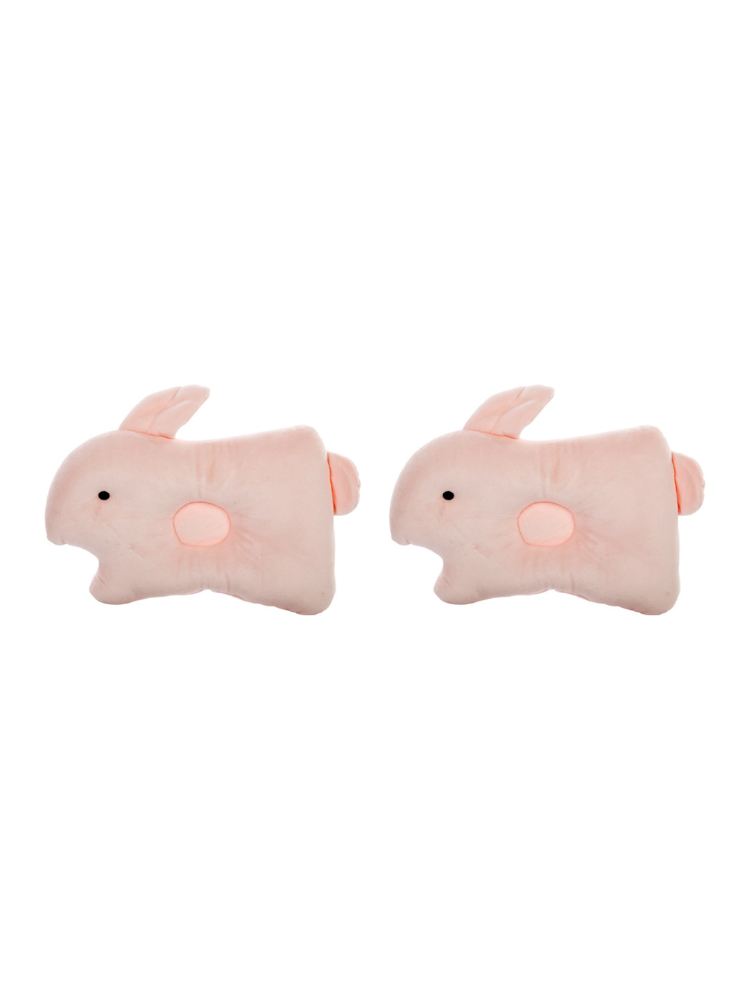 MeeMee Pink Solid Cotton Breathable Set of 2 Medium Fibre Baby Pillow-2 x 26 cm