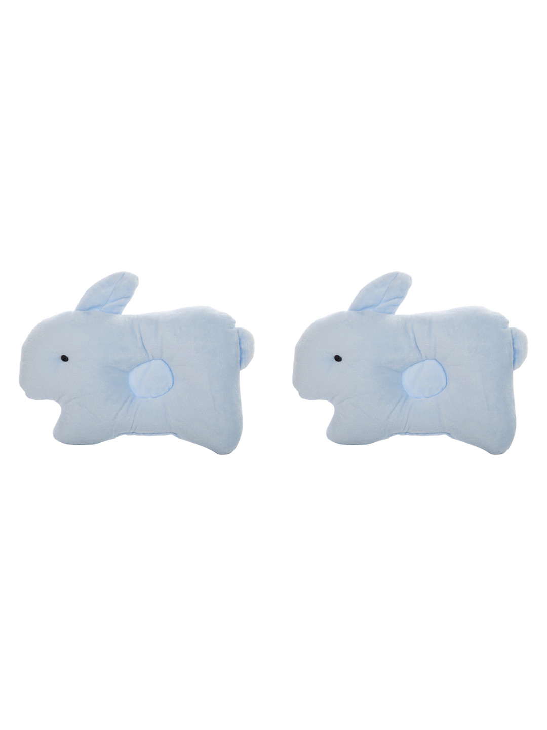 MeeMee Blue Solid Cotton Breathable Set of 2 Medium Fibre Baby Pillow-2 x 26 cm