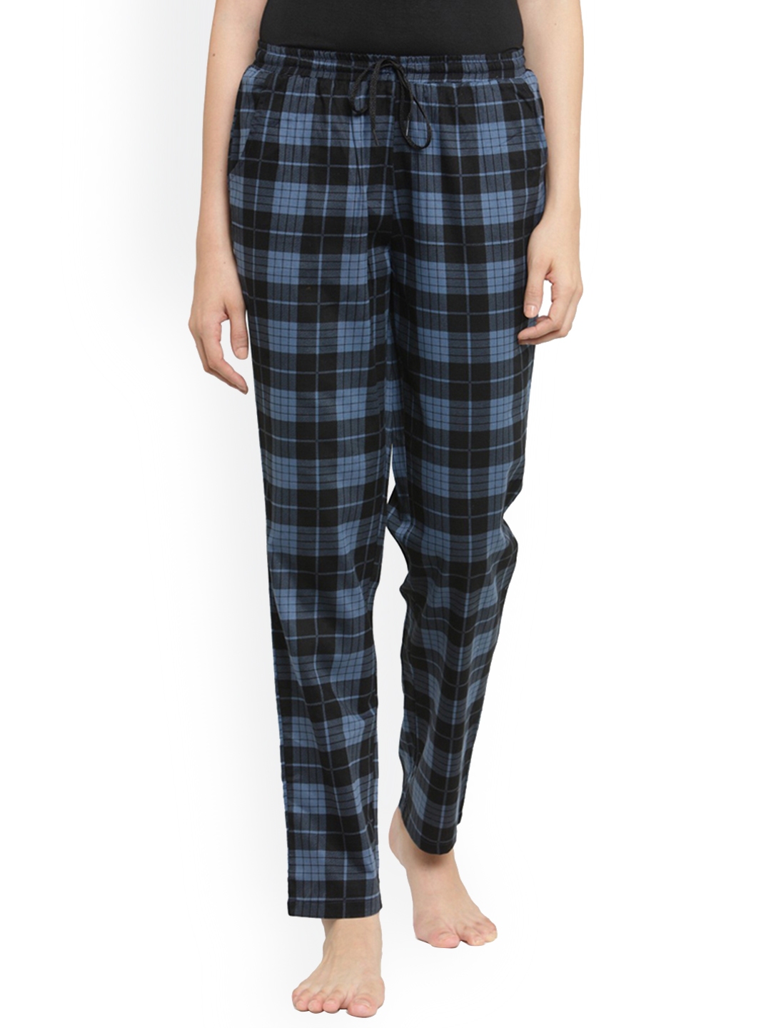 Buy Claura Women Green & Black Checked Regular Fit Pyjama Lower 12