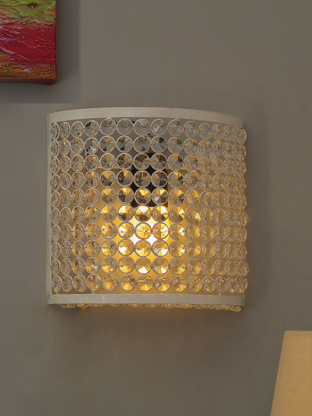 Homesake White Textured Handcrafted Flush Mount Light