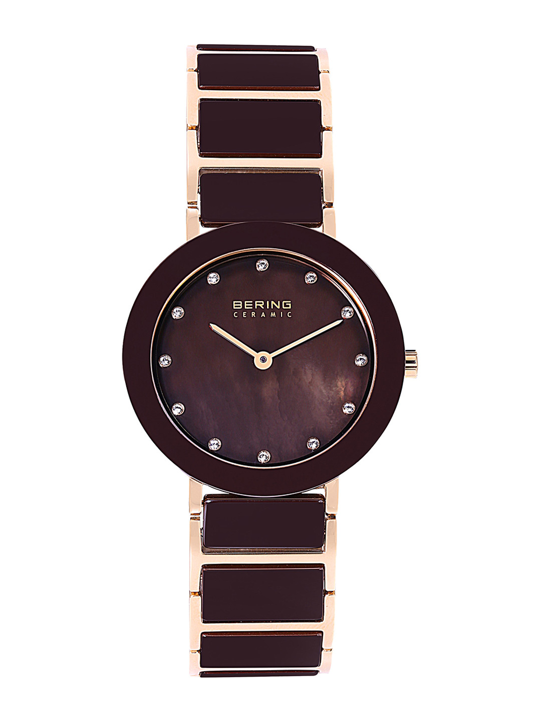 Bering Women Brown Ceramic Sapphire Crystal Watches-11435-765