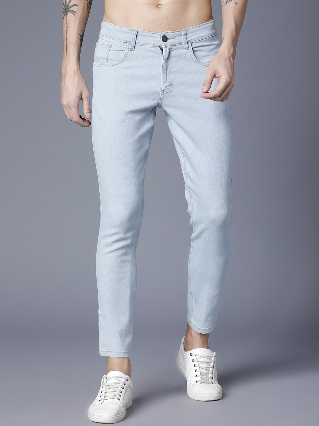 Buy HIGHLANDER Men Blue Tapered Fit Mid 