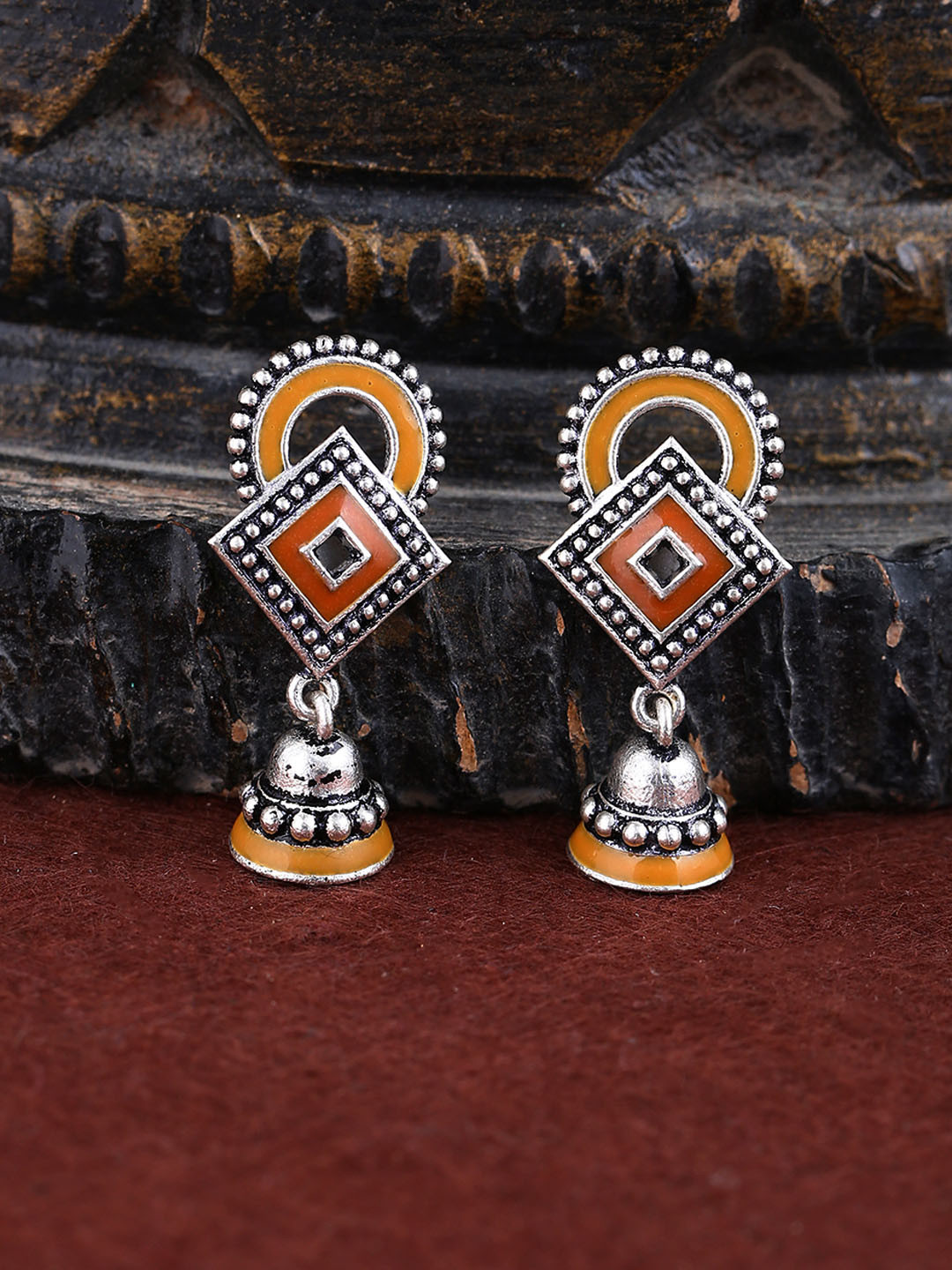 Sanwari Lightly Enameled Drop Earrings