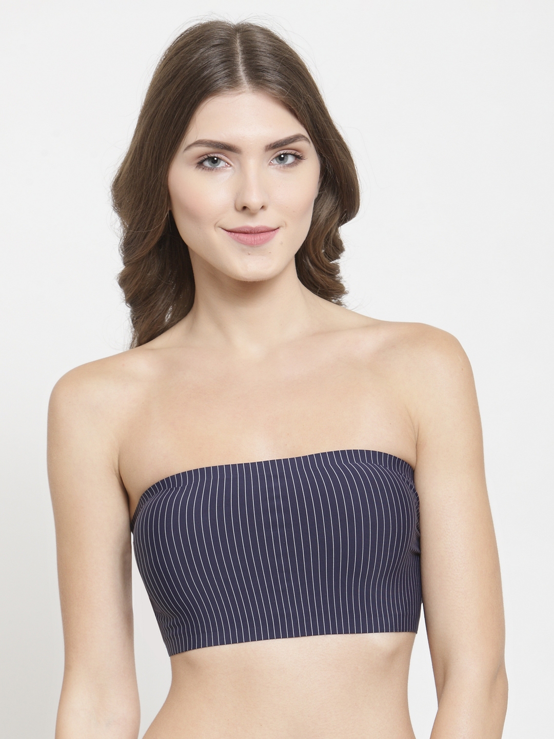 Buy Quttos Blue Printed Non Wired Lightly Padded Bandeau Bra QT SB