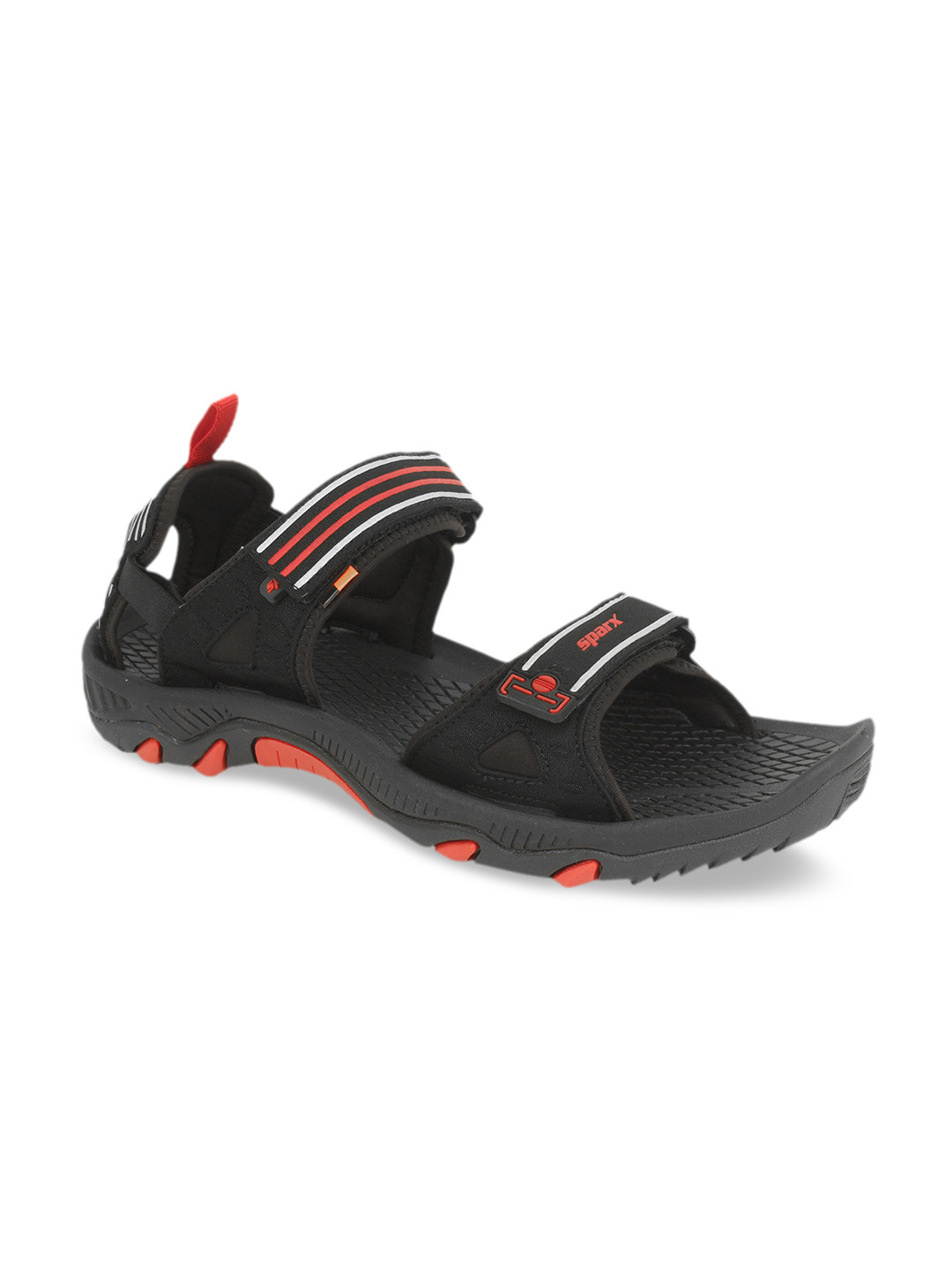 sparx red black sandals