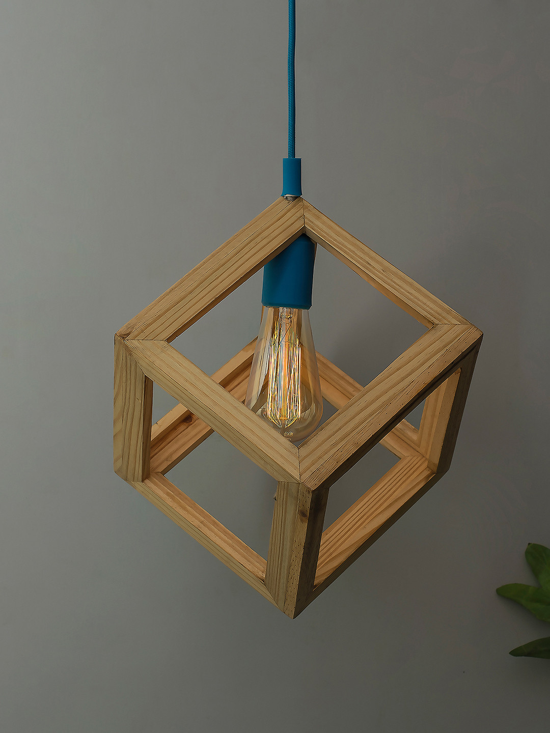 Homesake Beige & Blue Solid Handcrafted Pendent Light