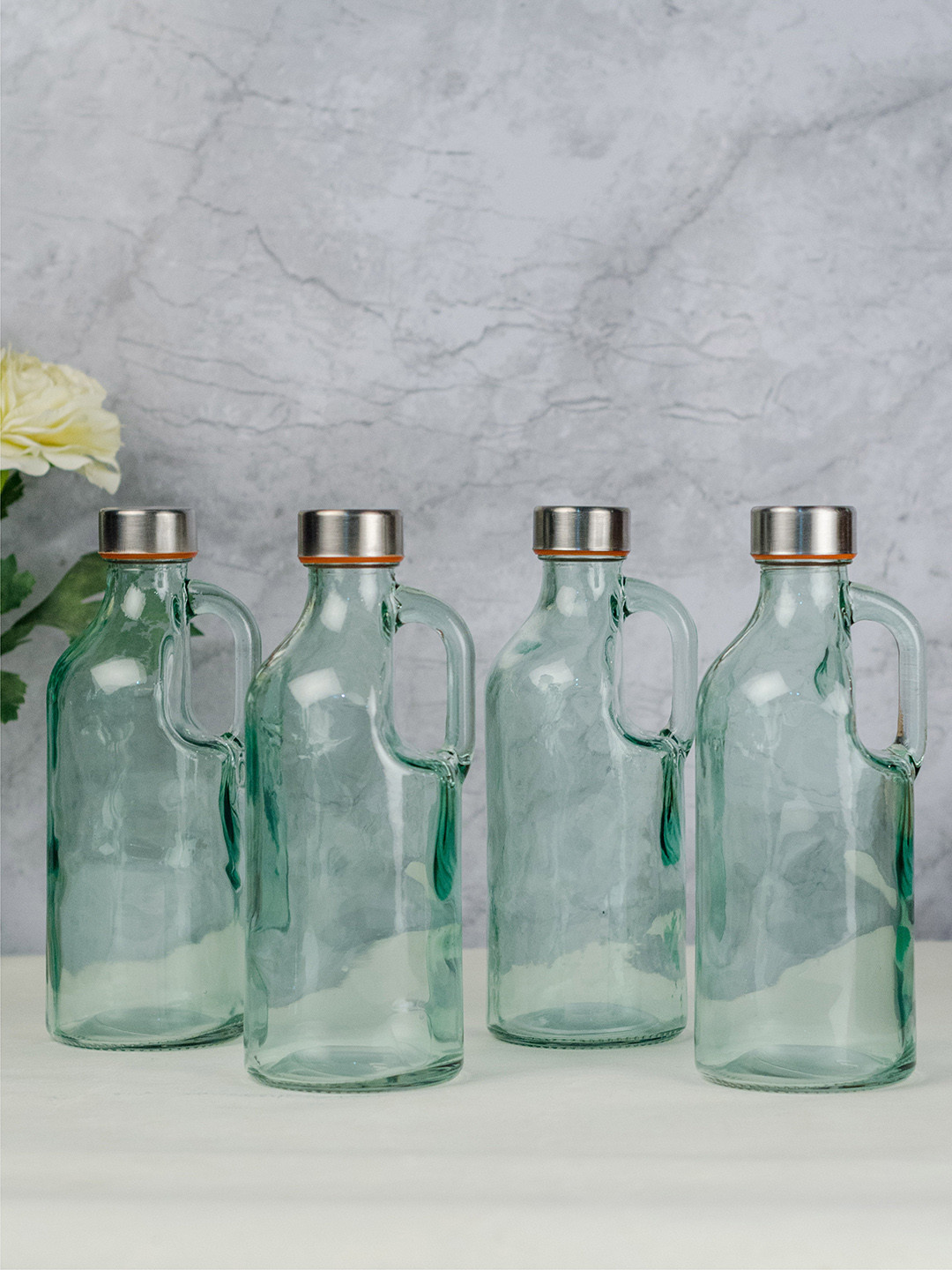 GOODHOMES Set of 4 Green Water Bottles