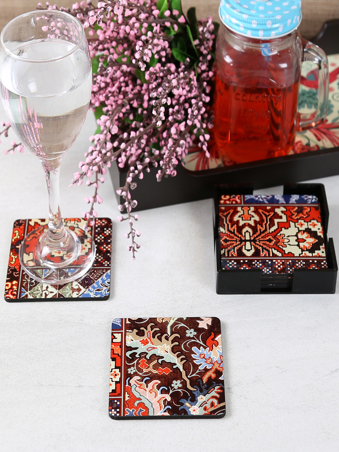Reinvention Factory Set of 6 Printed Square-Shaped Coasters