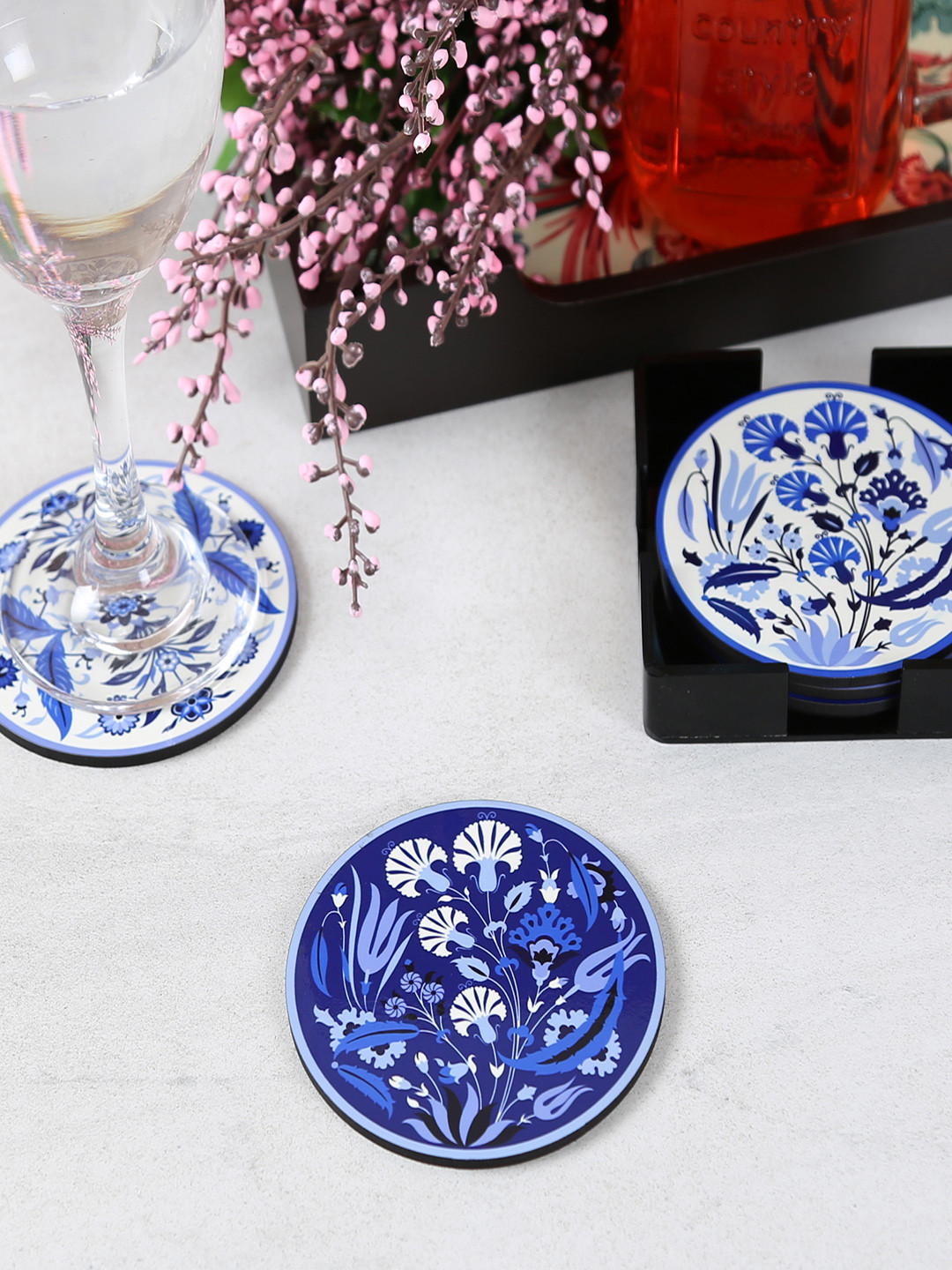 Reinvention Factory Set of 6 Printed Circular-Shaped Coasters