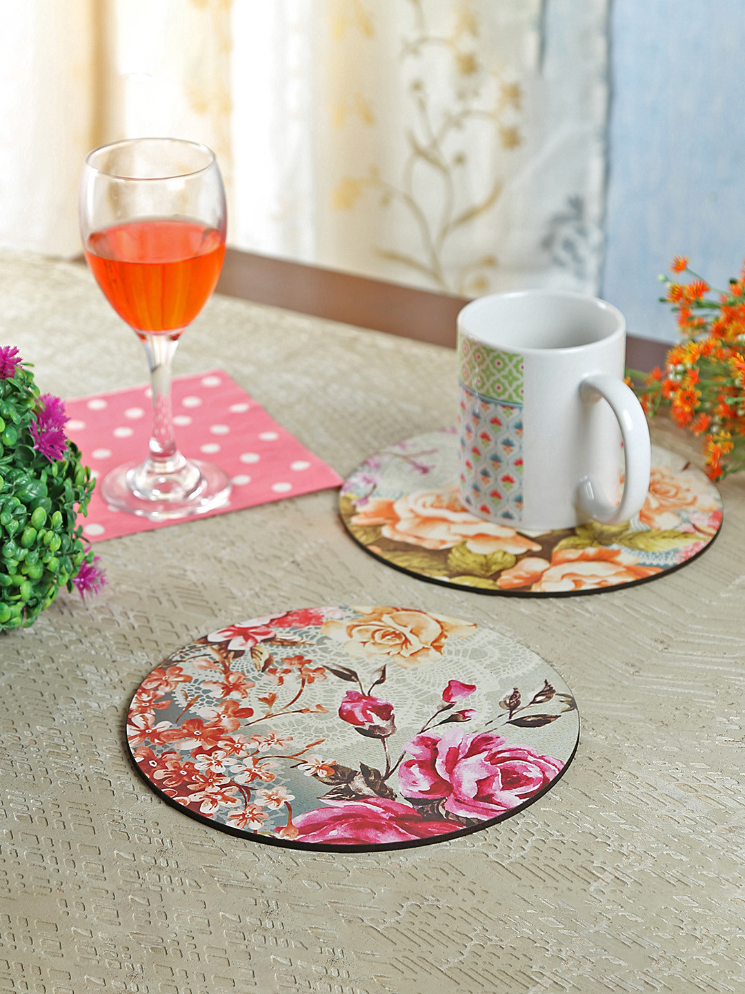 Reinvention Factory Set of 4 Maroon MDF Wood Hot Plate