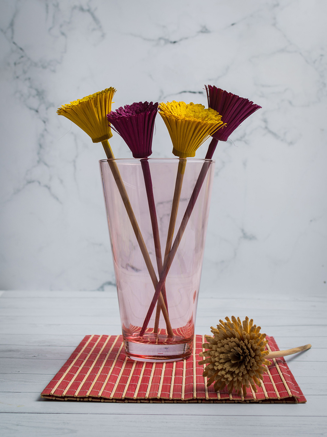 Pasabahce Pink Glass Flower Vase