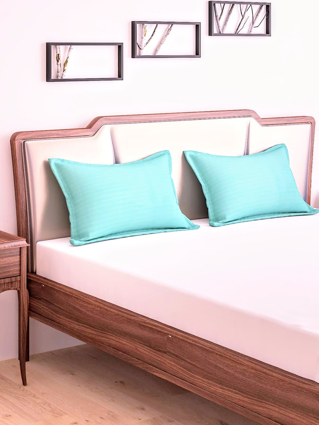 Dreamscape Set of 2 Sea Green Striped Pillow Covers