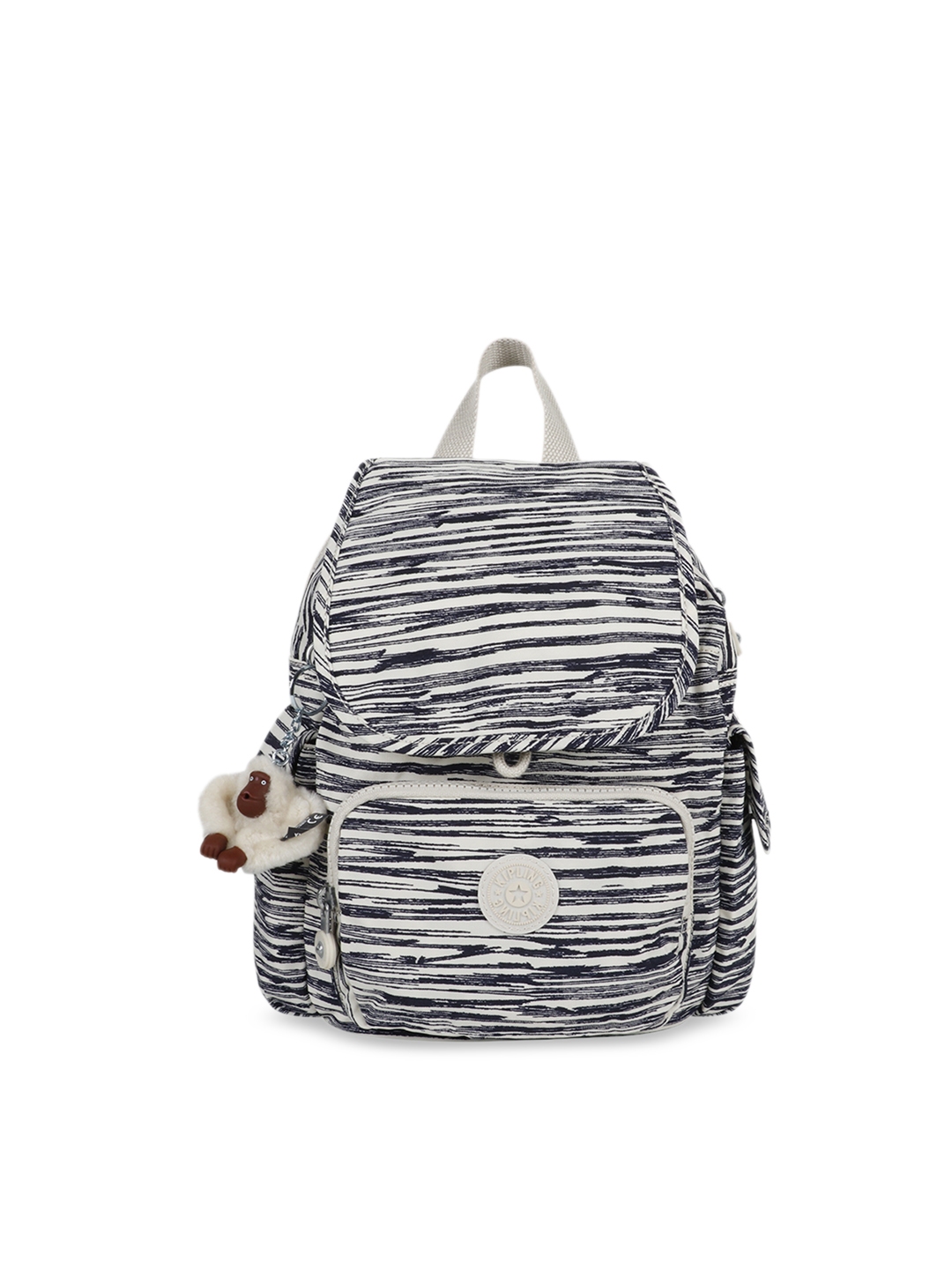 Buy Kipling Unisex Black White Striped Backpack Backpacks for