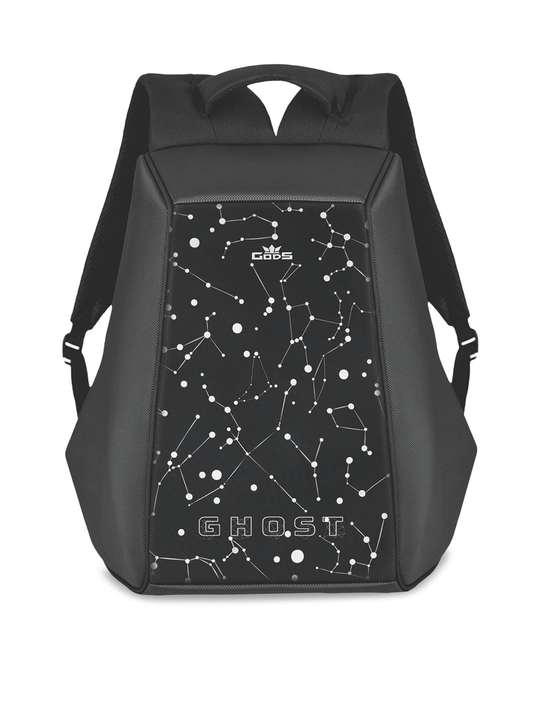 GODS Unisex Black & Grey Ghost Constellation Anti-Theft Backpack