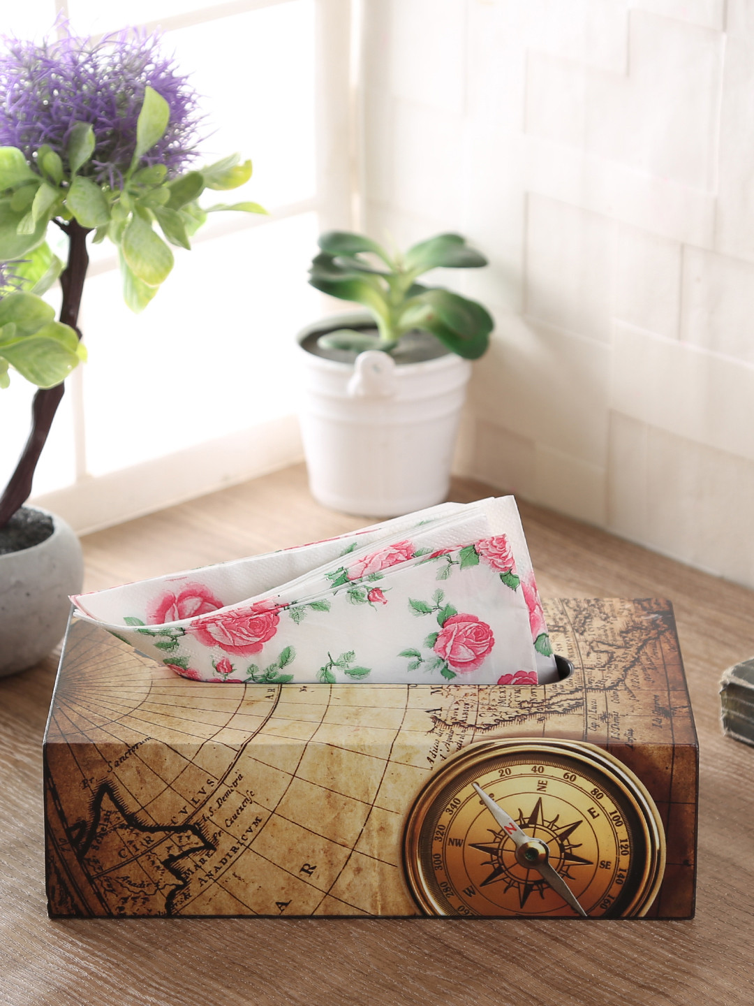 Reinvention Factory Beige Printed Tissue Paper Holder