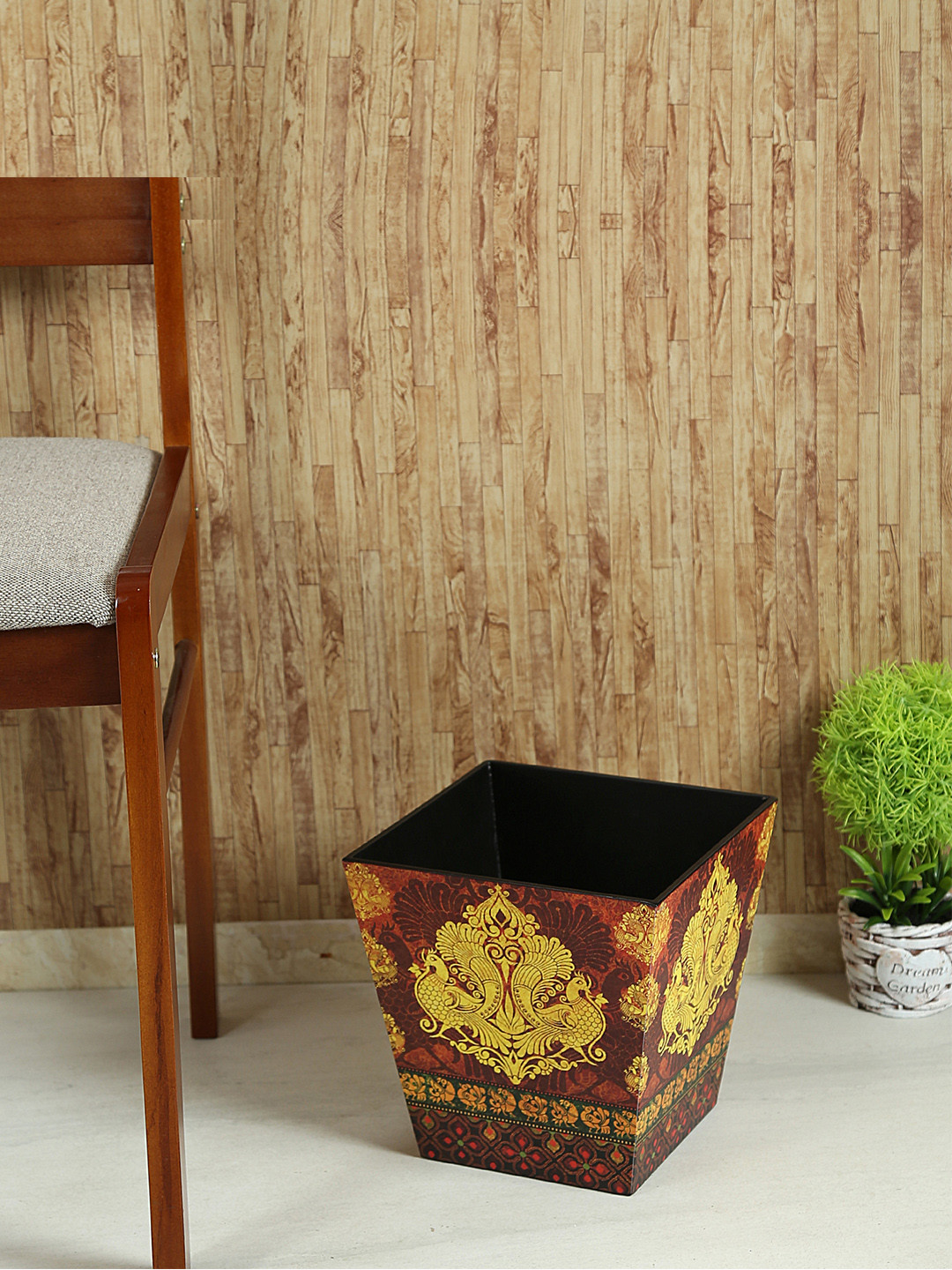 Reinvention Factory Maroon & Yellow Printed Bin