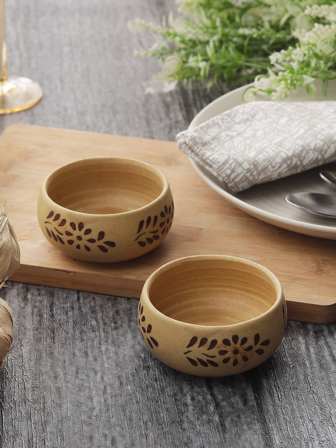 MIAH Decor Brown Handcrafted Set of 2 Bowl