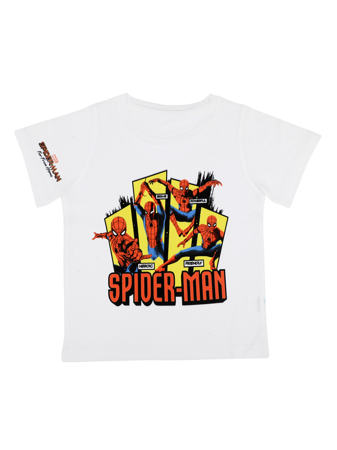 Marvel by Wear Your Mind Boys White Printed Round Neck T-shirt