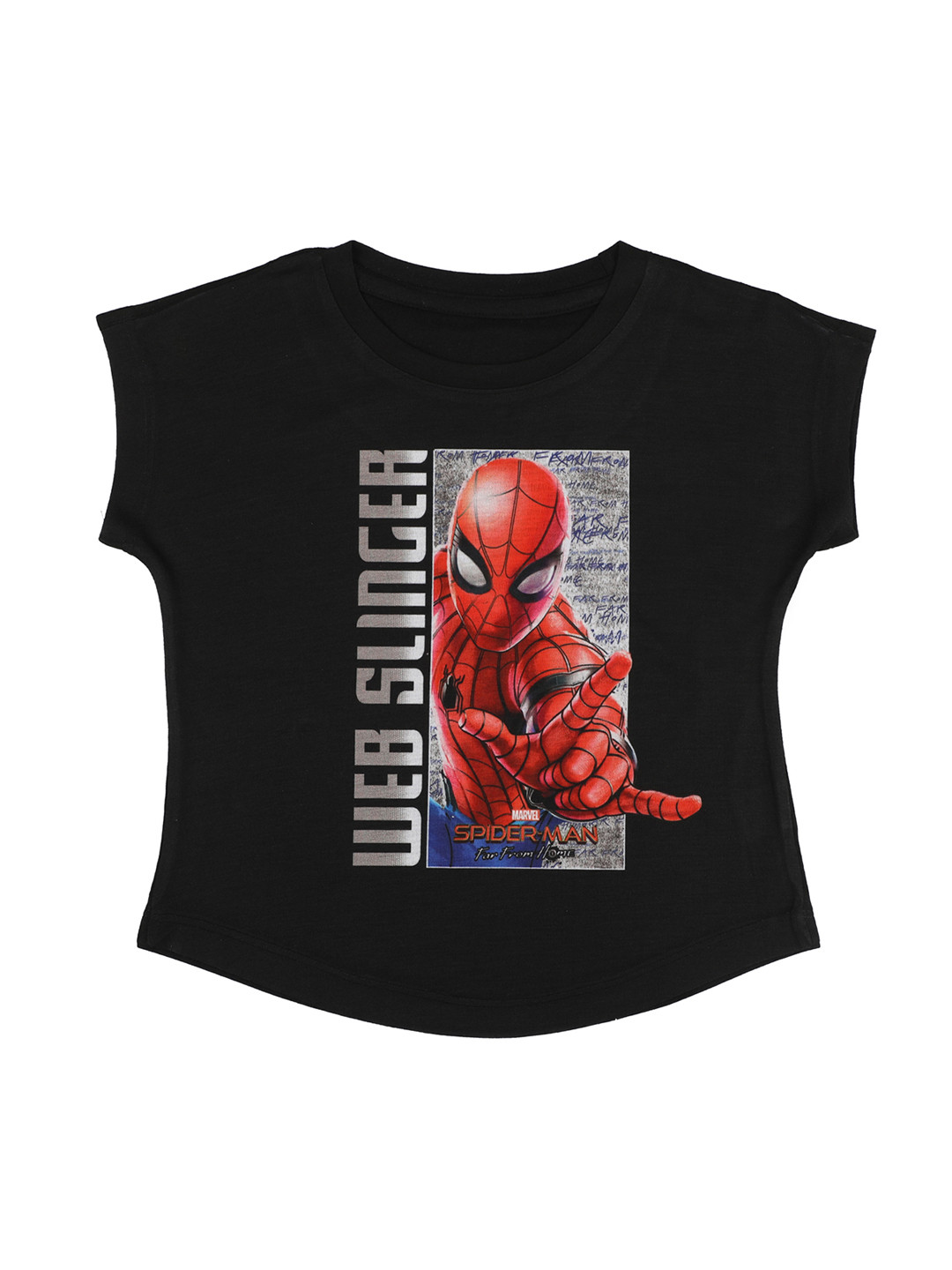 Marvel by Wear Your Mind Girls Black Printed Top