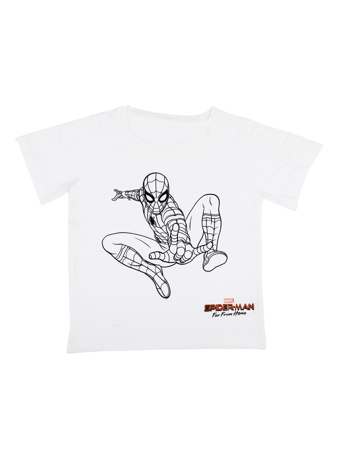 Marvel by Wear Your Mind Boys White Printed Round Neck T-shirt
