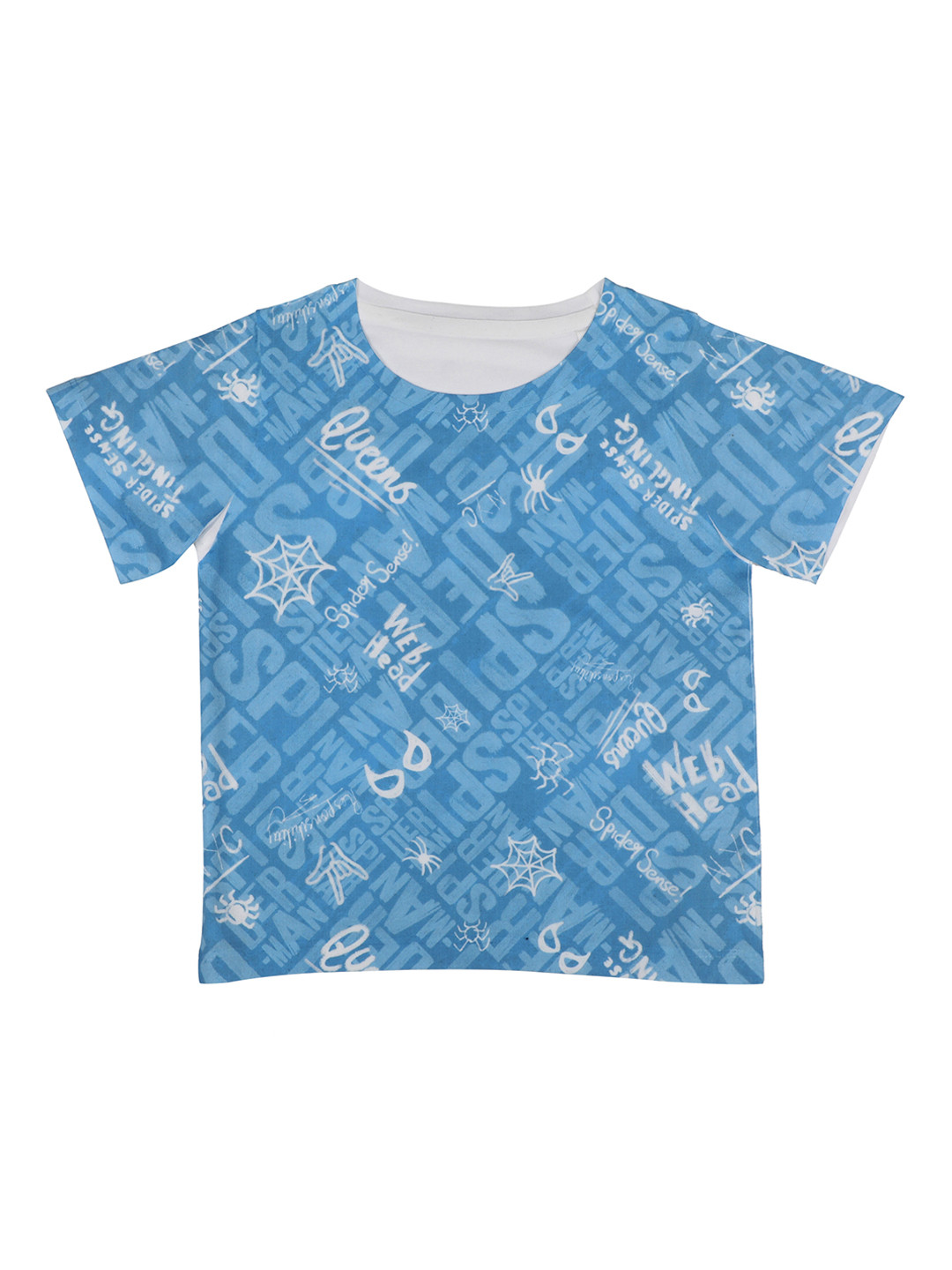 Marvel by Wear Your Mind Boys Blue Printed Round Neck T-shirt