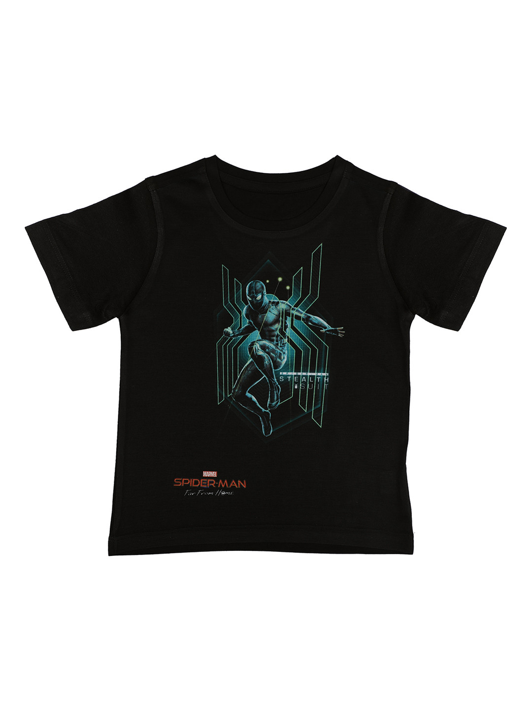 Marvel by Wear Your Mind Boys Black Printed Round Neck T-shirt