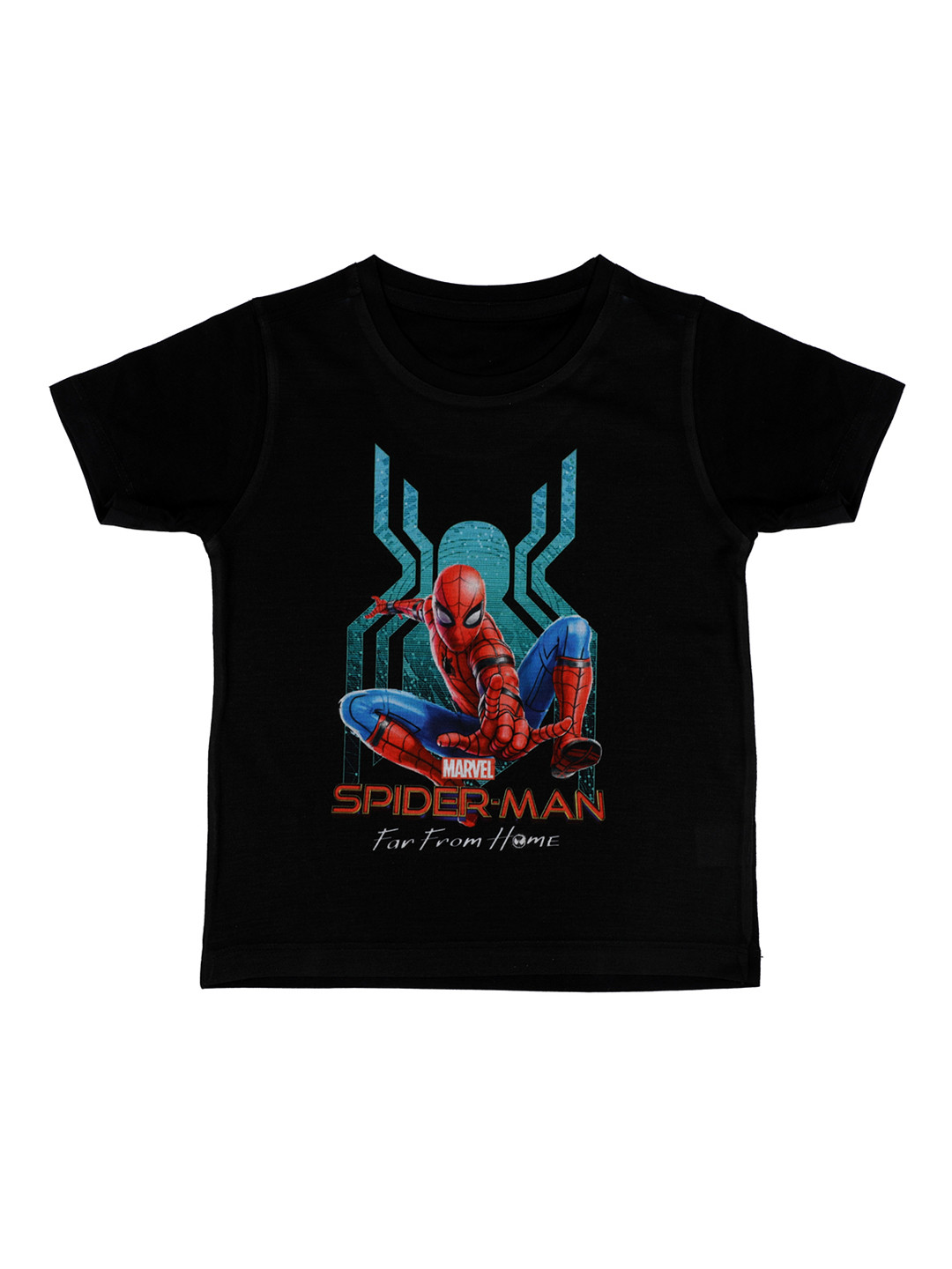 Marvel by Wear Your Mind Boys Black Printed Round Neck T-shirt