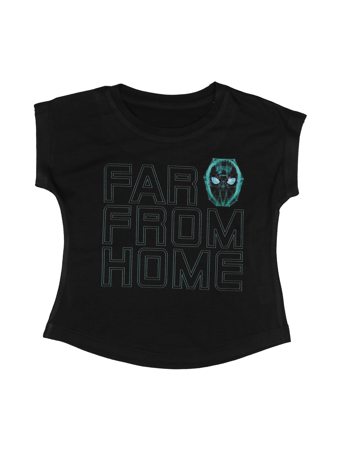 Marvel by Wear Your Mind Girls Black Printed Round Neck T-shirt