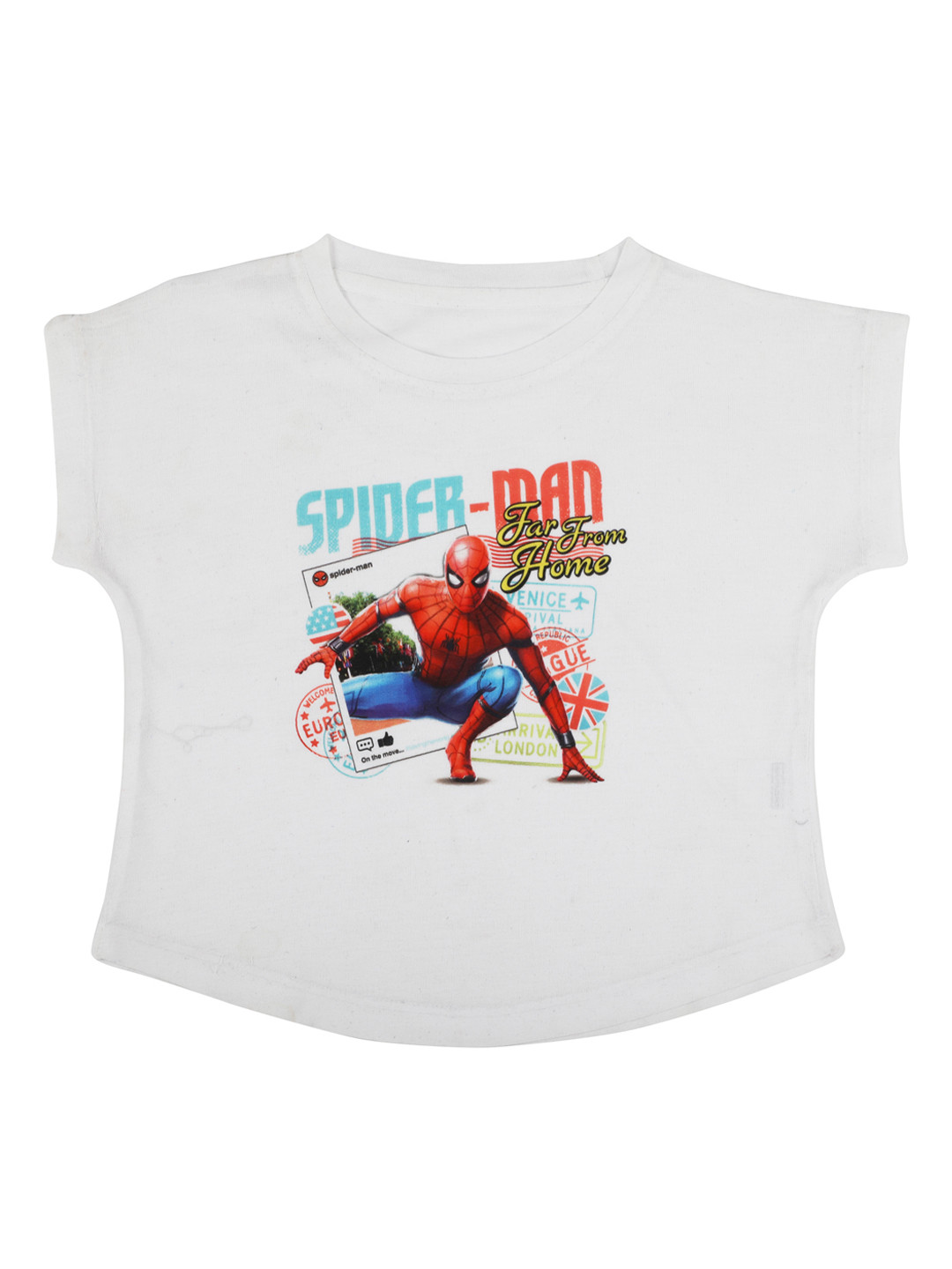 Marvel by Wear Your Mind Girls White Printed Top