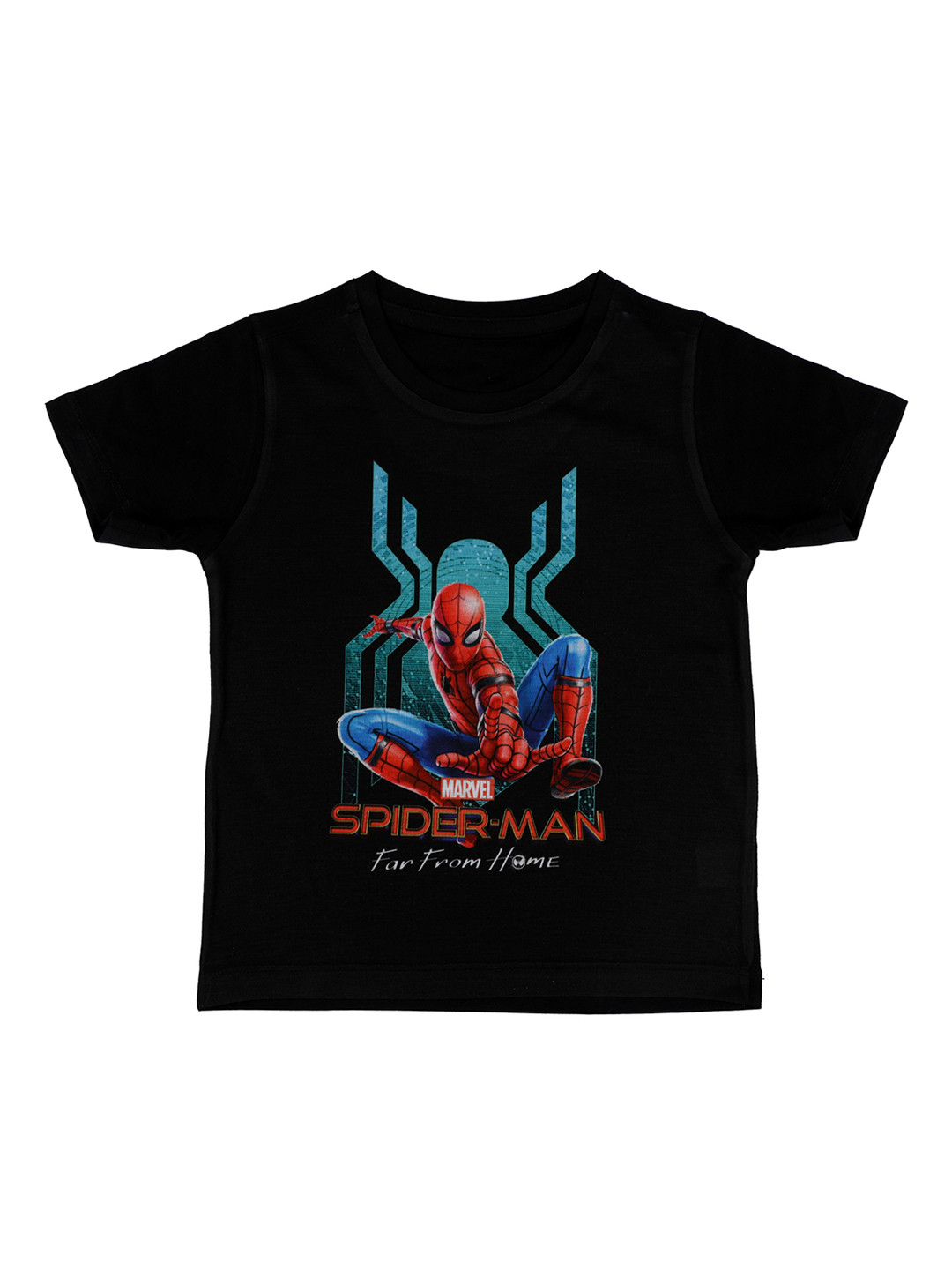 Marvel by Wear Your Mind Boys Black Printed Round Neck T-shirt