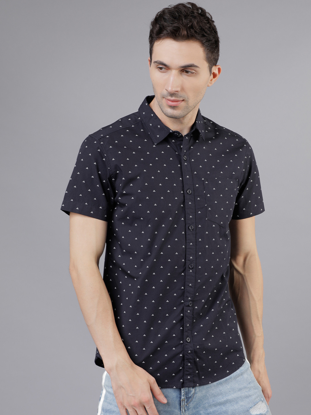 Printed half shirt myntra clearance