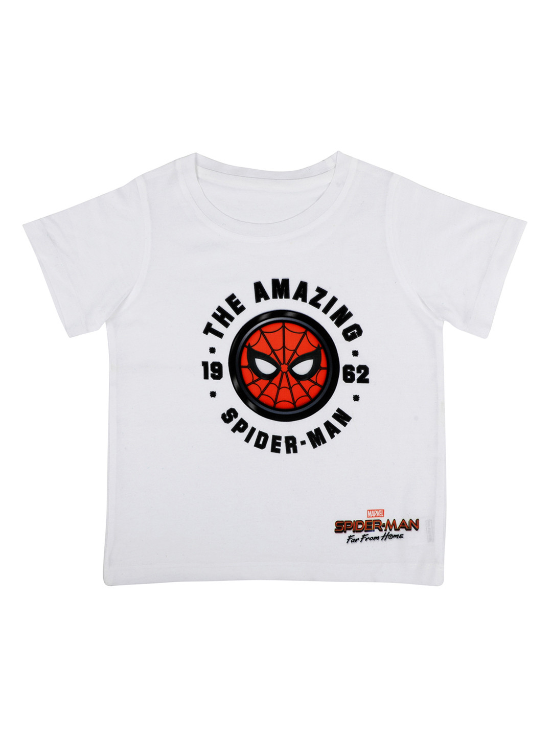 Marvel by Wear Your Mind Boys White Printed Round Neck T-shirt