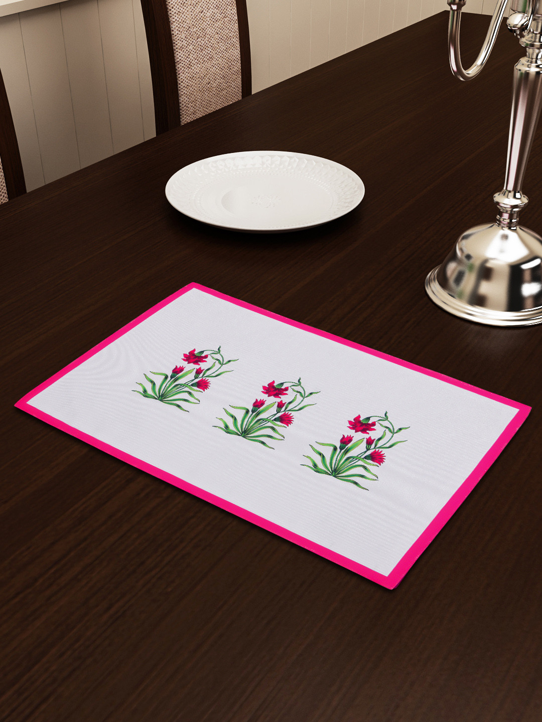 SEJ by Nisha Gupta White Printed Table Placemat