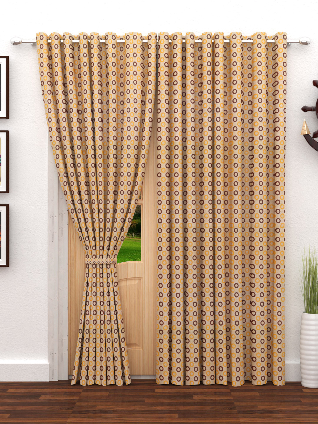 Story@home Brown Set of 2 Door Curtains