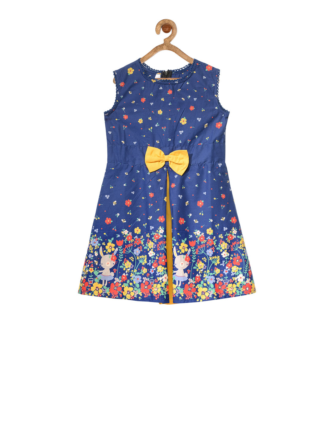 StyleStone Girls Navy Blue Fit and Flare Dress