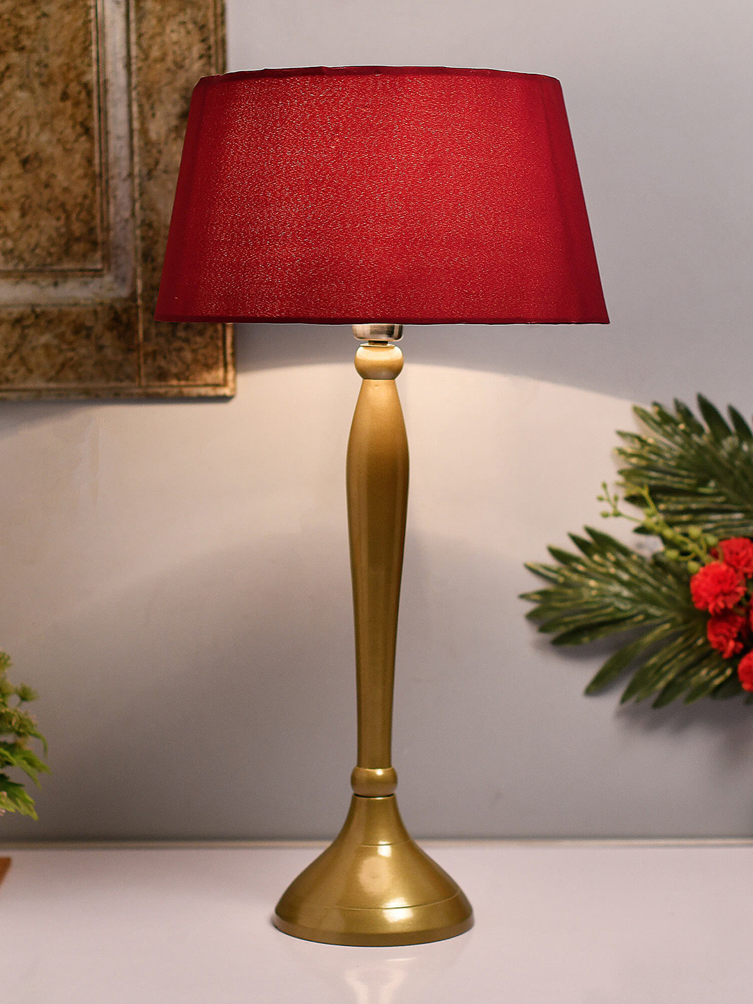 Homesake Gold-Toned Solid Handcrafted Royal Ovoid Bedside Standard Lamp
