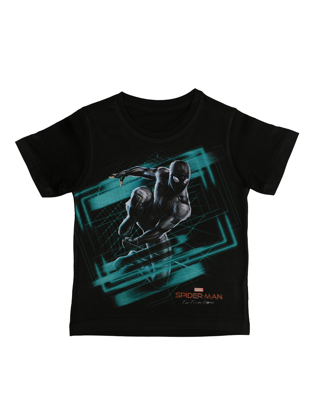 Marvel by Wear Your Mind Boys Black Printed Round Neck T-shirt