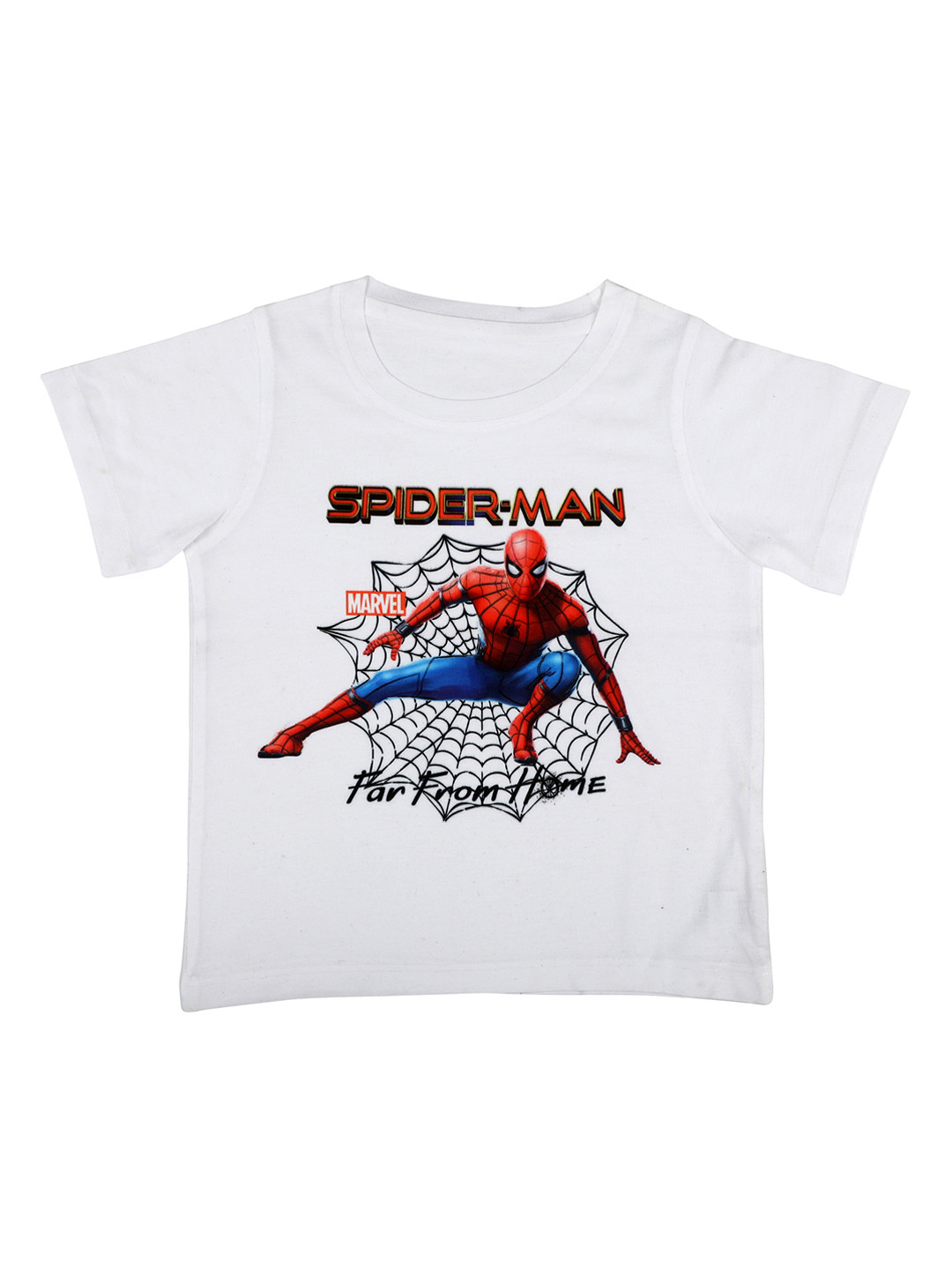 Marvel by Wear Your Mind Boys White Printed Round Neck T-shirt