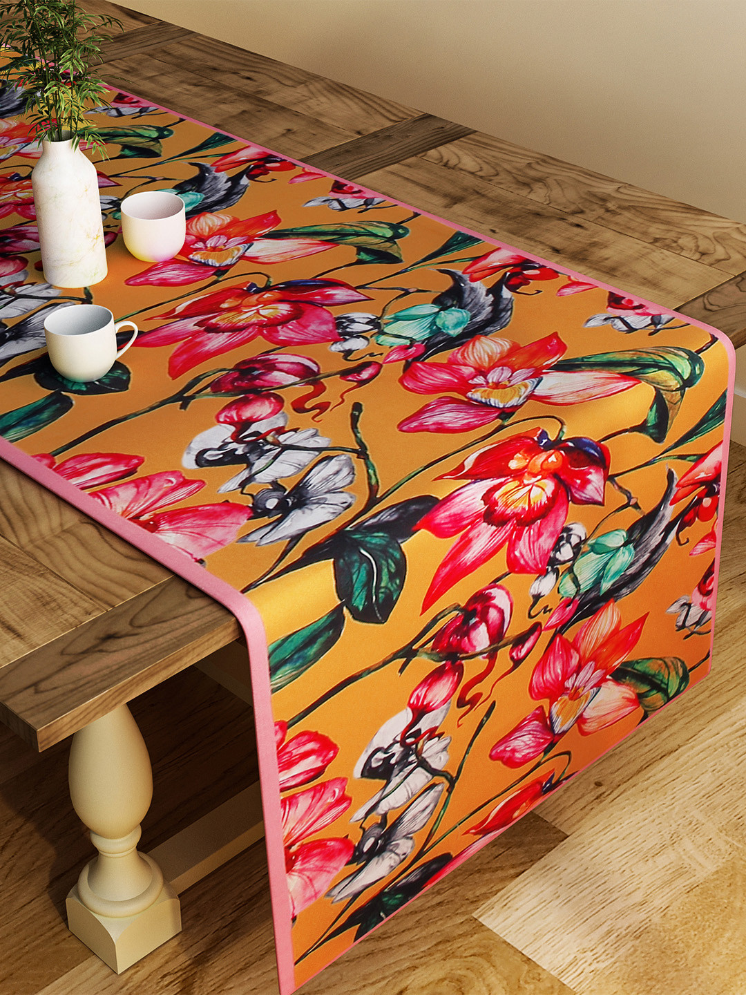 SEJ by Nisha Gupta Multicoloured Printed Table Runner