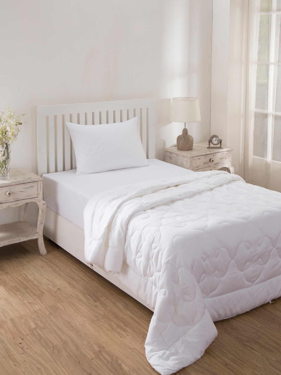 MASPAR White Printed Single Bed Duvet Cover