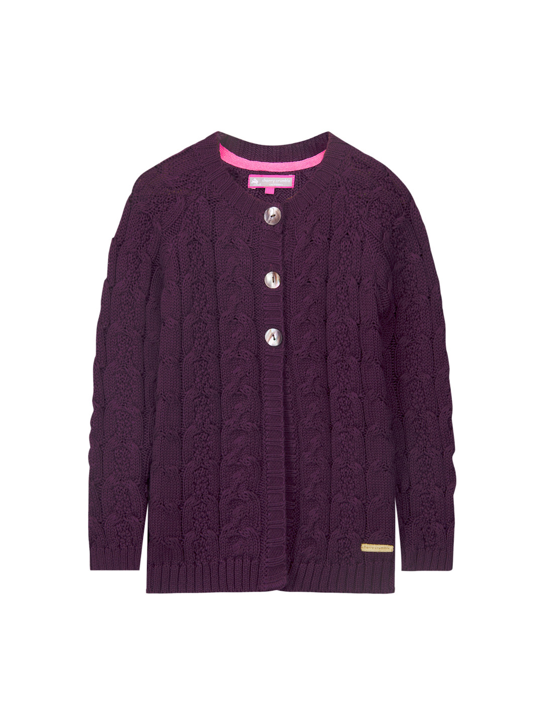 Cherry Crumble Girls Purple Solid Sweater
