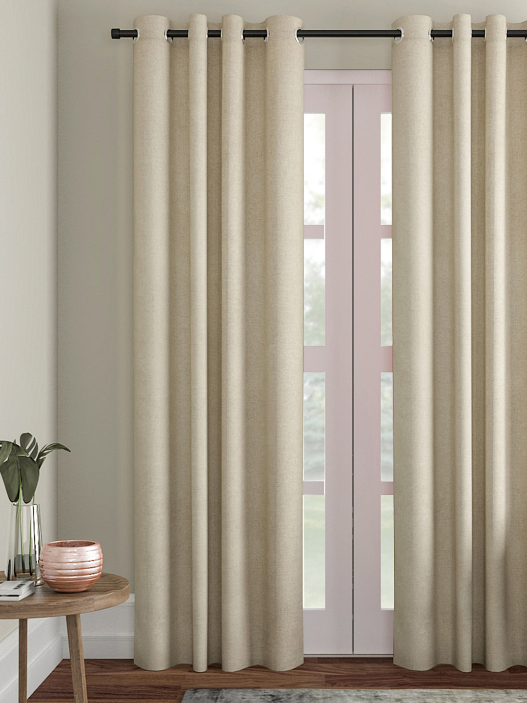 Soumya Beige Single Long Door Curtains